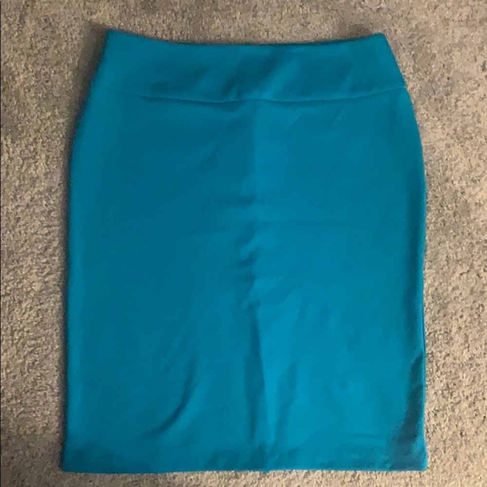 Teal blue pencil skirt
